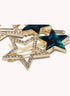 Marbelized Sparkle Star Duo Clip - Colors: Green Emerald Night & Peach Travertino